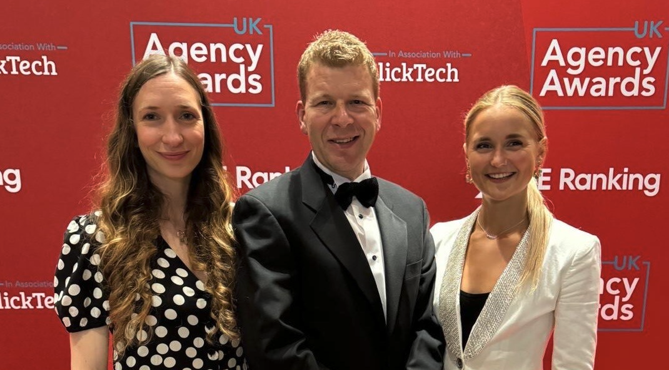 Innovation Visual team members on the red carpet at the UK Agency Awards