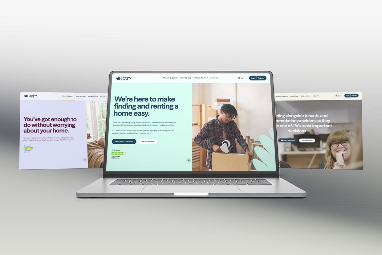 Innovation Visual Client Housing Hand Website mockup