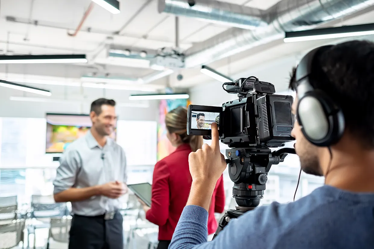 corporate video set filming content for best practice SEO